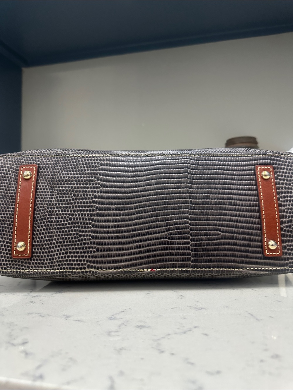 Dooney & Bourke Gray Lizard-Embossed Hobo Bag - Picture 6 of 14